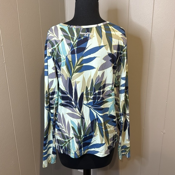 Hang Ten Women’s Large Multicolor Leaf Print Knit Long Sleeve Pullover UV/UPF - Picture 5 of 7